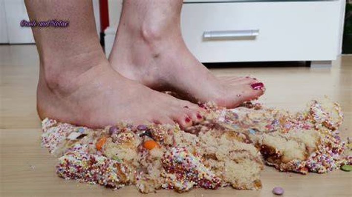 ASMR barefeet crush birthday cake YouTube
