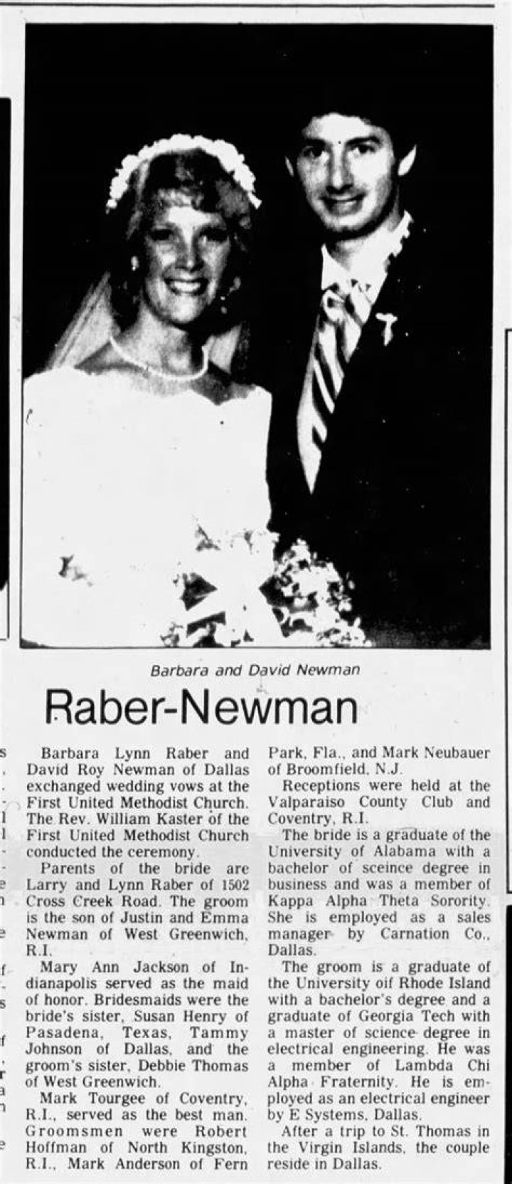 Barbara Raber and David Newman wedding